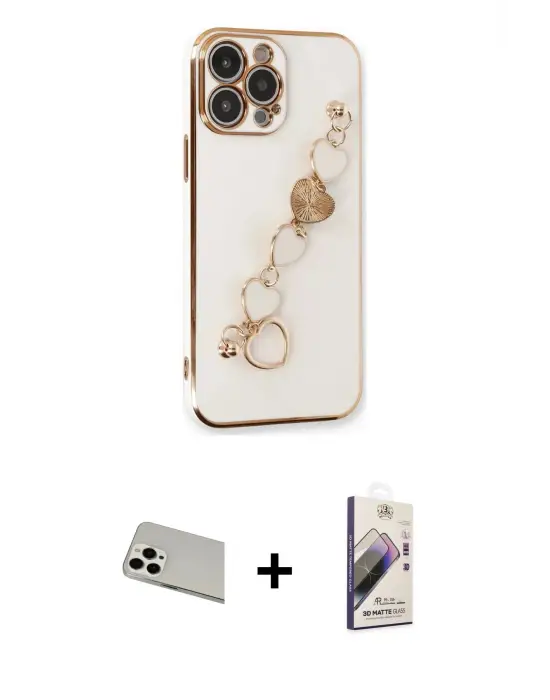 ieg™ iPhone 13 Pro Max Kılıf Nova Işık Prime - Siyah Bilvis 3D Mat Cam Ekran Koruyucu + Rainbow Kamera Lens Koruma Cam - BZ