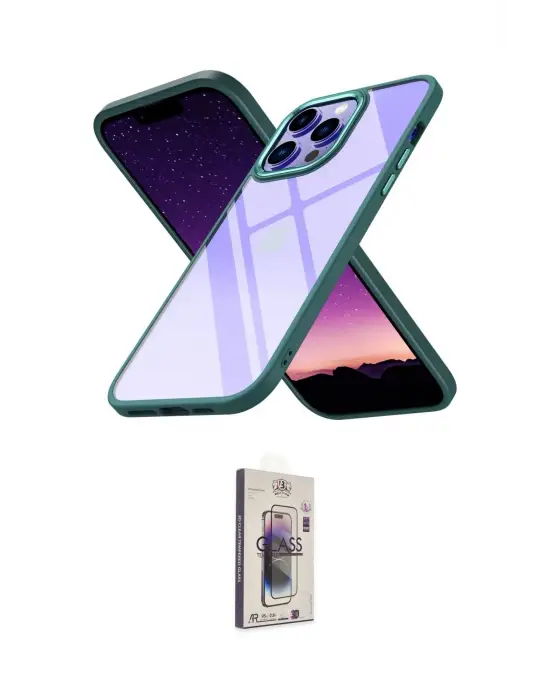 ieg™ iPhone 13 Pro Max Kılıf Nova Işık Serisi - Siyah Bilvis 3D Cam Ekran Koruyucu
