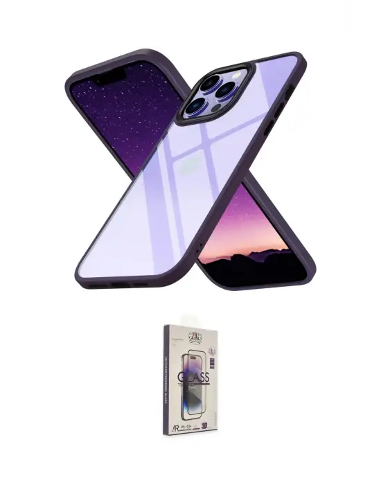 ieg™ iPhone 13 Pro Max Kılıf Nova Işık Serisi - Siyah Bilvis 3D Cam Ekran Koruyucu