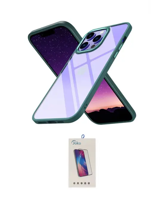 ieg™ iPhone 13 Pro Max Kılıf Nova Işık Serisi - Siyah Joko 5D Cam