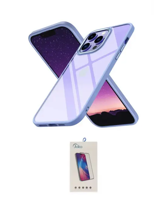 ieg™ iPhone 13 Pro Max Kılıf Nova Işık Serisi - Siyah Joko 5D Cam