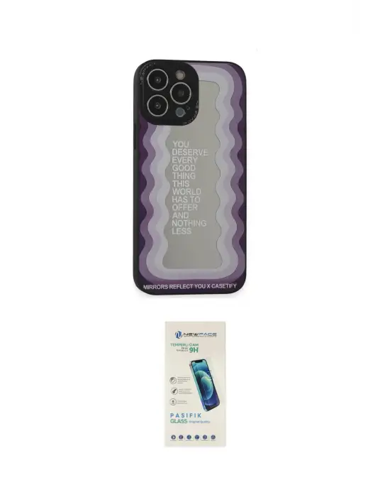 ieg™ iPhone 13 Pro Max Kılıf Odak Klasik Serisi - Şeffaf Pasifik Cam Ekran Koruyucu