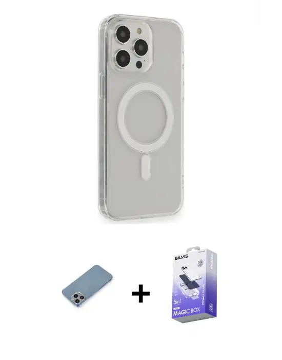 ieg™ iPhone 13 Pro Max Kılıf Pusula Çizgi Koleksiyonu - Siyah Bilvis 5in1 5D Magic Hayalet Cam Ekran Koruyucu + Shine Kamera Lens Koruma Cam - GI