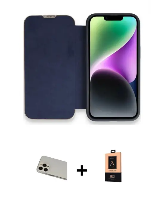 ieg™ iPhone 13 Pro Max Kılıf Siluet Minimal Serisi - Şeffaf Maxco Cam Ekran Koruyucu + Rainbow Kamera Lens Koruma Cam - REGD