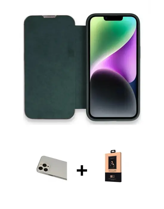 ieg™ iPhone 13 Pro Max Kılıf Siluet Minimal Serisi - Şeffaf Maxco Cam Ekran Koruyucu + Rainbow Kamera Lens Koruma Cam - REGD