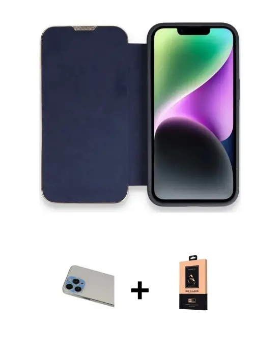 ieg™ iPhone 13 Pro Max Kılıf Siluet Minimal Serisi - Şeffaf Maxco Cam Ekran Koruyucu + Rainbow Kamera Lens Koruma Cam - MI