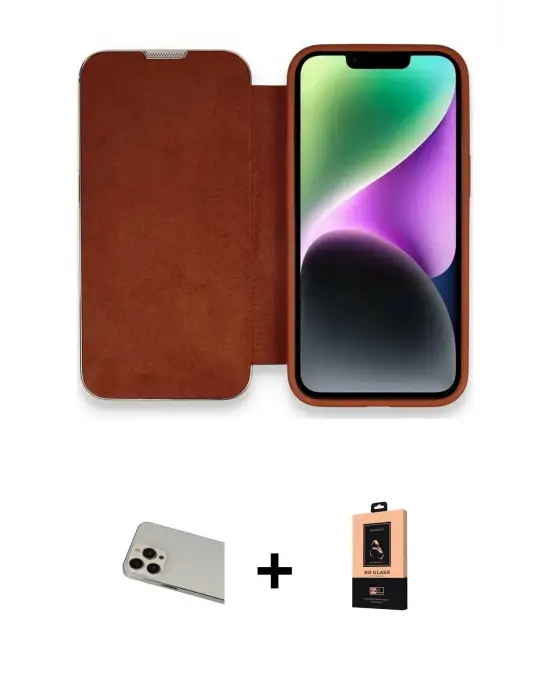 ieg™ iPhone 13 Pro Max Kılıf Siluet Minimal Serisi - Şeffaf Maxco Cam Ekran Koruyucu + Rainbow Kamera Lens Koruma Cam - REGD