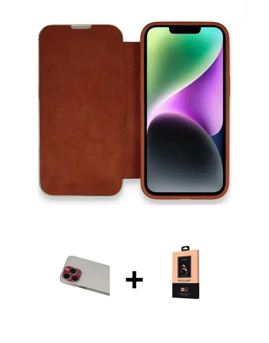 ieg™ iPhone 13 Pro Max Kılıf Siluet Minimal Serisi - Şeffaf Maxco Cam Ekran Koruyucu + Rainbow Kamera Lens Koruma Cam - KI