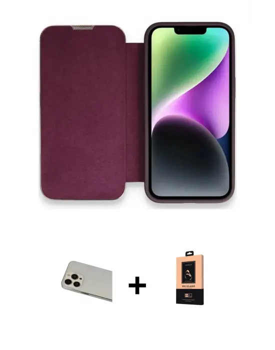 ieg™ iPhone 13 Pro Max Kılıf Siluet Minimal Serisi - Şeffaf Maxco Cam Ekran Koruyucu + Rainbow Kamera Lens Koruma Cam - REGD