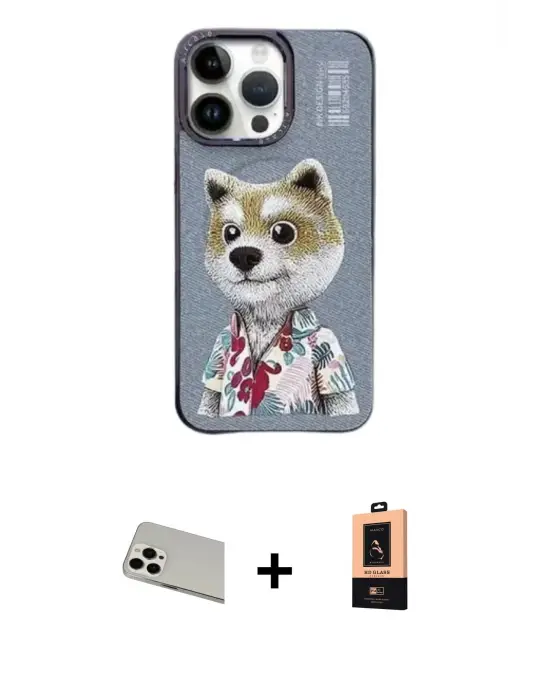 ieg™ iPhone 13 Pro Max Kılıf Siluet Modern Özel Seri - Şeffaf Maxco Cam Ekran Koruyucu + Rainbow Kamera Lens Koruma Cam - BZ