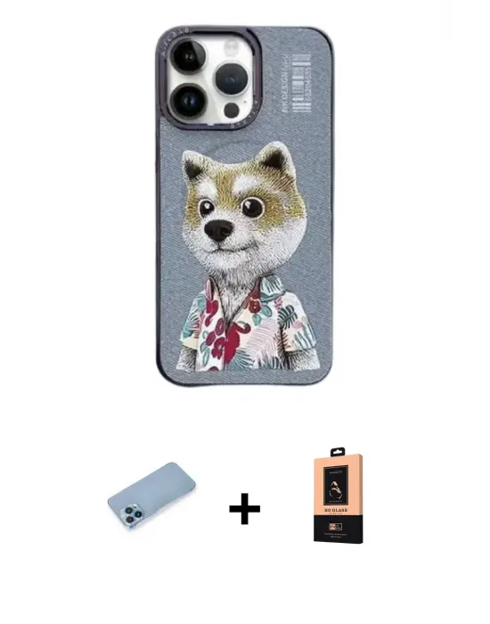 ieg™ iPhone 13 Pro Max Kılıf Siluet Modern Özel Seri - Şeffaf Maxco Cam Ekran Koruyucu + Shine Kamera Lens Koruma Cam - MI