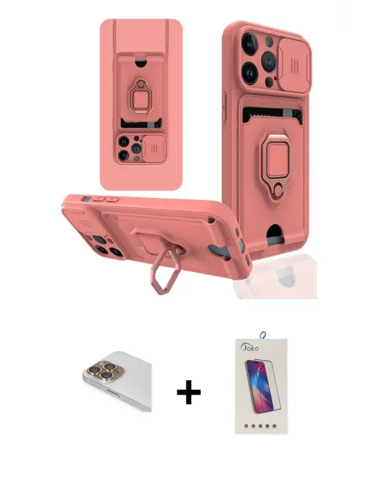 ieg™ iPhone 13 Pro Max Kılıf Vadi Form Prime - Siyah Joko 5D Cam + Pers Alüminyum Kamera Lens - GD