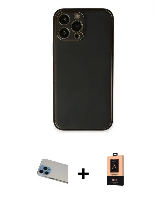 ieg™ iPhone 13 Pro Max Kılıf Yadigar Klasik - Şeffaf Maxco Cam Ekran Koruyucu + Rainbow Kamera Lens Koruma Cam - MI