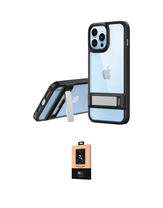 ieg™ iPhone 13 Pro Max Kılıf Yadigar Yansıma - Şeffaf Maxco Cam Ekran Koruyucu