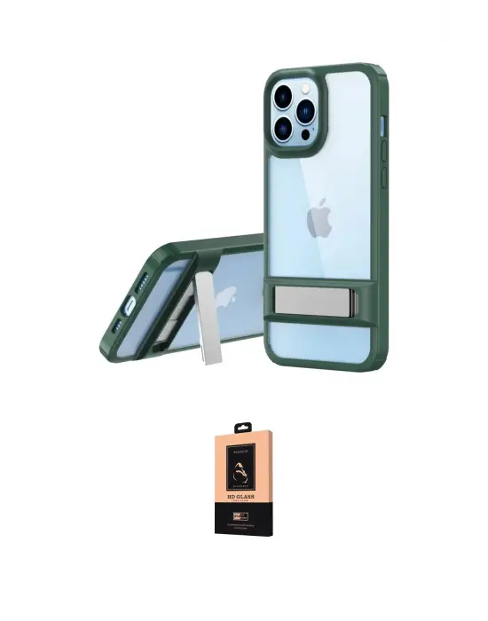 ieg™ iPhone 13 Pro Max Kılıf Yadigar Yansıma - Şeffaf Maxco Cam Ekran Koruyucu