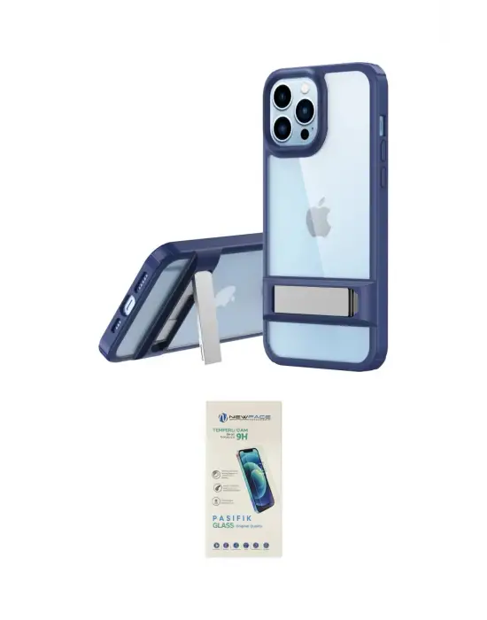 ieg™ iPhone 13 Pro Max Kılıf Yadigar Yansıma - Şeffaf Pasifik Cam Ekran Koruyucu