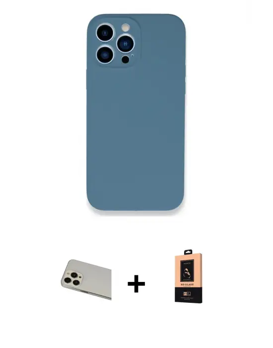 ieg™ iPhone 13 Pro Max Kılıf Zirve Modern Özel Seri - Şeffaf Maxco Cam Ekran Koruyucu + Rainbow Kamera Lens Koruma Cam - REGD