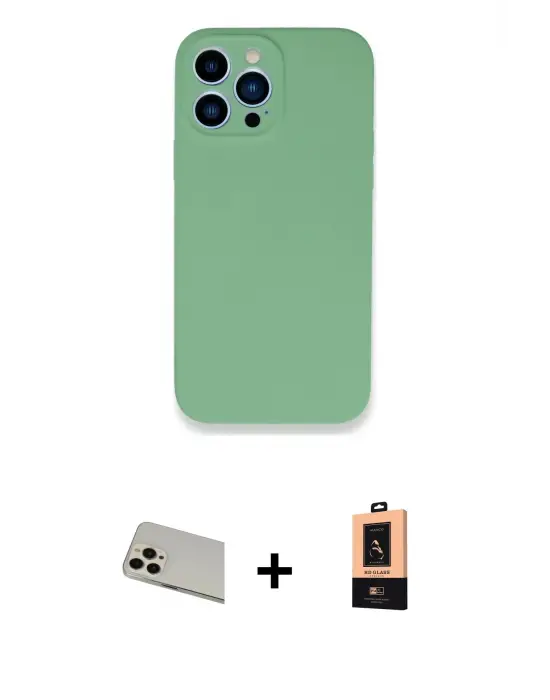 ieg™ iPhone 13 Pro Max Kılıf Zirve Modern Özel Seri - Şeffaf Maxco Cam Ekran Koruyucu + Rainbow Kamera Lens Koruma Cam - REGD