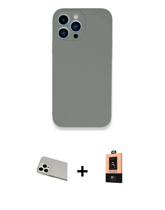 ieg™ iPhone 13 Pro Max Kılıf Zirve Modern Özel Seri - Şeffaf Maxco Cam Ekran Koruyucu + Rainbow Kamera Lens Koruma Cam - BZ