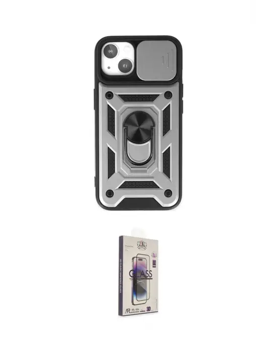ieg™ iPhone 14 Kılıf Ahenk Klasik - Siyah Bilvis 3D Cam Ekran Koruyucu