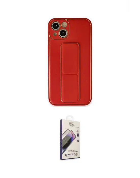 ieg™ iPhone 14 Kılıf Akış Doku - Siyah Bilvis 3D Mat Cam Ekran Koruyucu