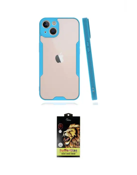 ieg™ iPhone 14 Kılıf Atlas Asil Serisi - Siyah Buffer Cam Ekran Koruyucu