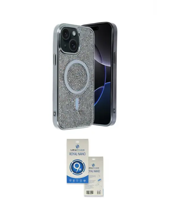 ieg™ iPhone 14 Kılıf Eksen Çizgi - Şeffaf Royal Nano Ekran Koruyucu