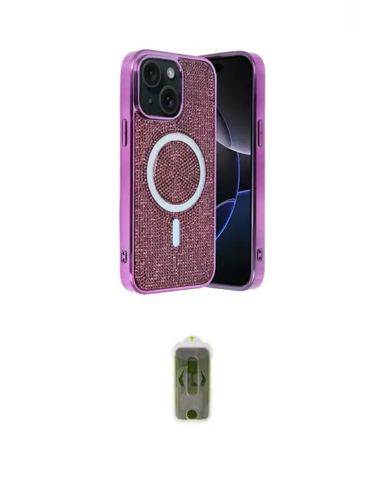 ieg™ iPhone 14 Kılıf Eksen Çizgi - Siyah Joko Magic 5D Hayalet Cam