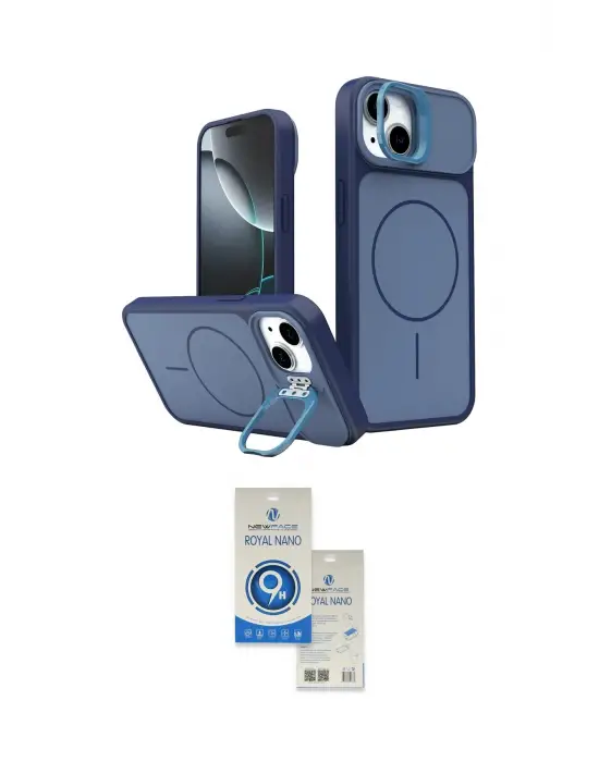 ieg™ iPhone 14 Kılıf İz Modern Prime - Şeffaf Royal Nano Ekran Koruyucu