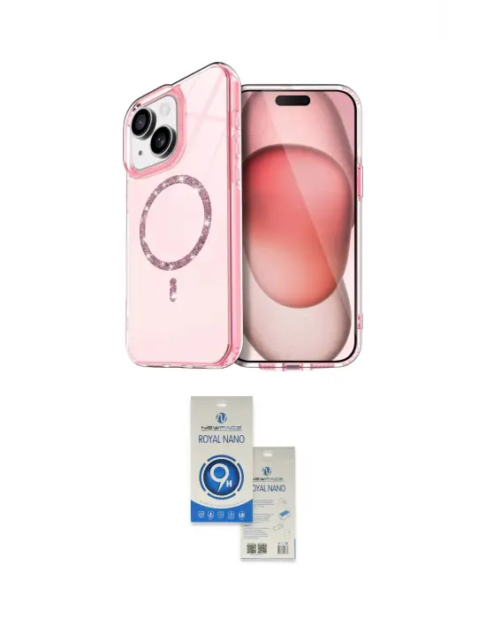 ieg™ iPhone 14 Kılıf Kıvılcım Form Prime - Şeffaf Royal Nano Ekran Koruyucu
