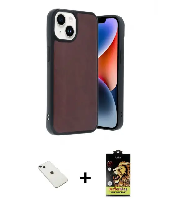 ieg™ iPhone 14 Kılıf Kıvılcım Işık Serisi - Siyah Buffer Cam Ekran Koruyucu + Diamond Kamera Lens - SABE