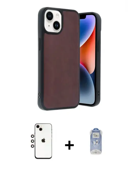 ieg™ iPhone 14 Kılıf Kıvılcım Işık Serisi - Siyah Joko Magic 5D Cam + Shine Kamera Lens - GI