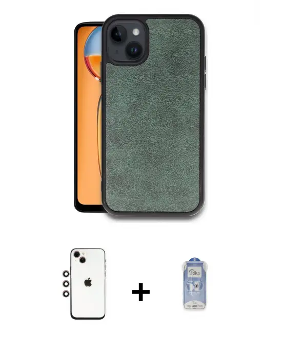 ieg™ iPhone 14 Kılıf Kıvılcım Işık Serisi - Siyah Joko Magic 5D Cam + Shine Kamera Lens - GI