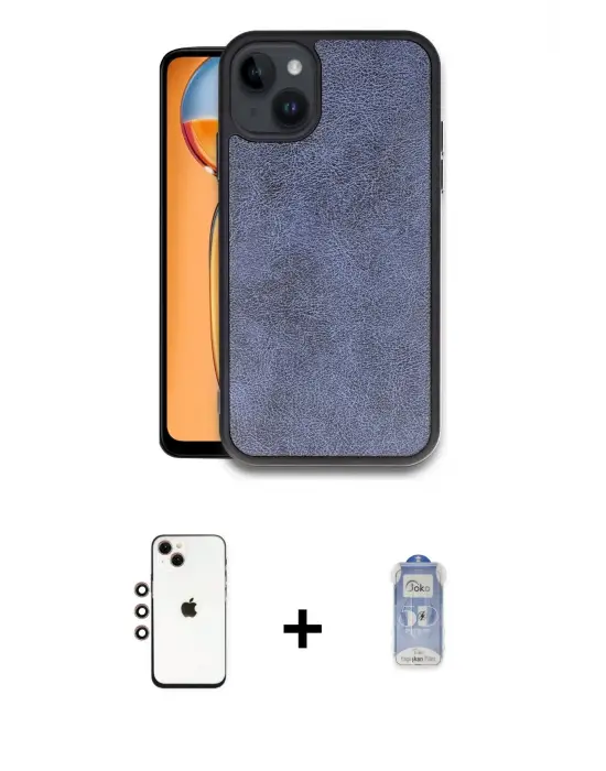 ieg™ iPhone 14 Kılıf Kıvılcım Işık Serisi - Siyah Joko Magic 5D Cam + Shine Kamera Lens - GI