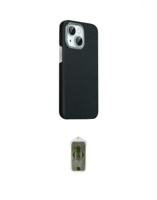 ieg™ iPhone 14 Kılıf Kozmos Klasik Prime - Siyah Joko Magic 5D Hayalet Cam