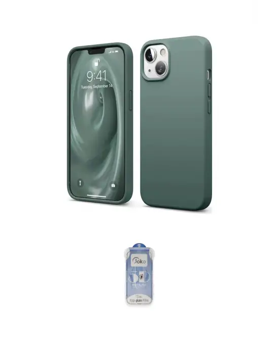 ieg™ iPhone 14 Kılıf Kozmos Yansıma Özel Seri - Siyah Joko Magic 5D Cam