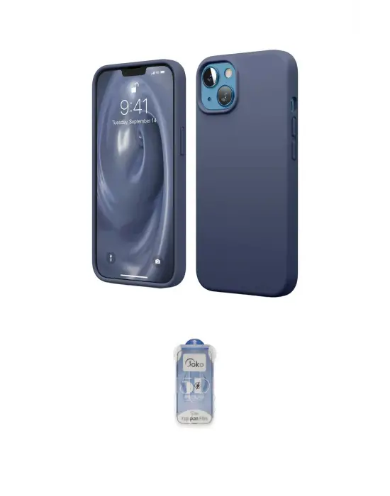 ieg™ iPhone 14 Kılıf Kozmos Yansıma Özel Seri - Siyah Joko Magic 5D Cam
