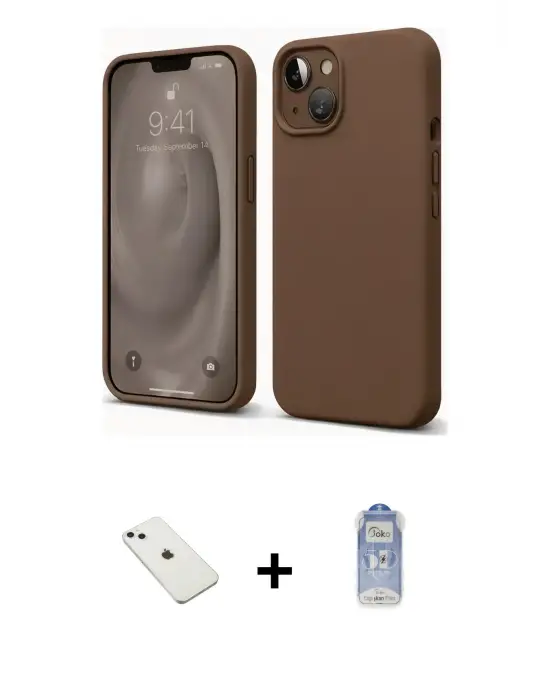 ieg™ iPhone 14 Kılıf Kozmos Yansıma Özel Seri - Siyah Joko Magic 5D Cam + Diamond Kamera Lens - SABE