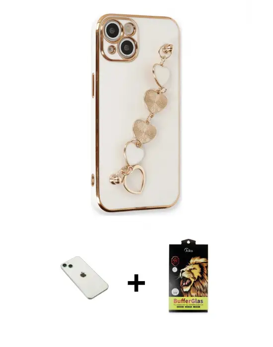 ieg™ iPhone 14 Kılıf Nova Işık Prime - Siyah Buffer Cam Ekran Koruyucu + Diamond Kamera Lens - YL