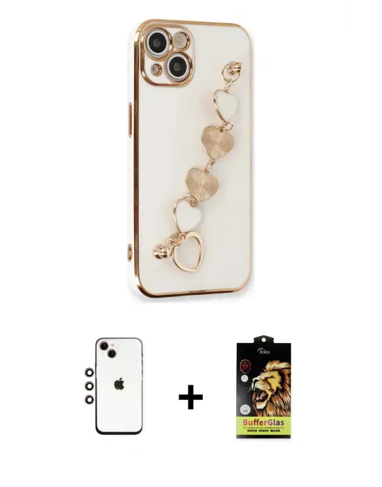 ieg™ iPhone 14 Kılıf Nova Işık Prime - Siyah Buffer Cam Ekran Koruyucu + Shine Kamera Lens - GI