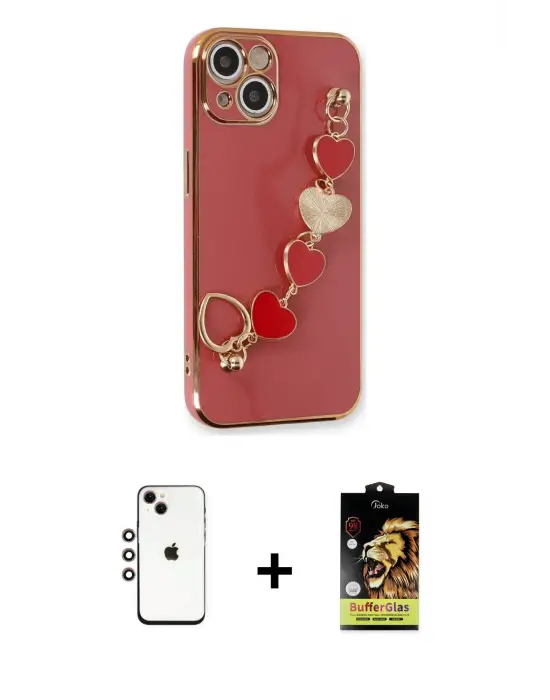 ieg™ iPhone 14 Kılıf Nova Işık Prime - Siyah Buffer Cam Ekran Koruyucu + Shine Kamera Lens - GI