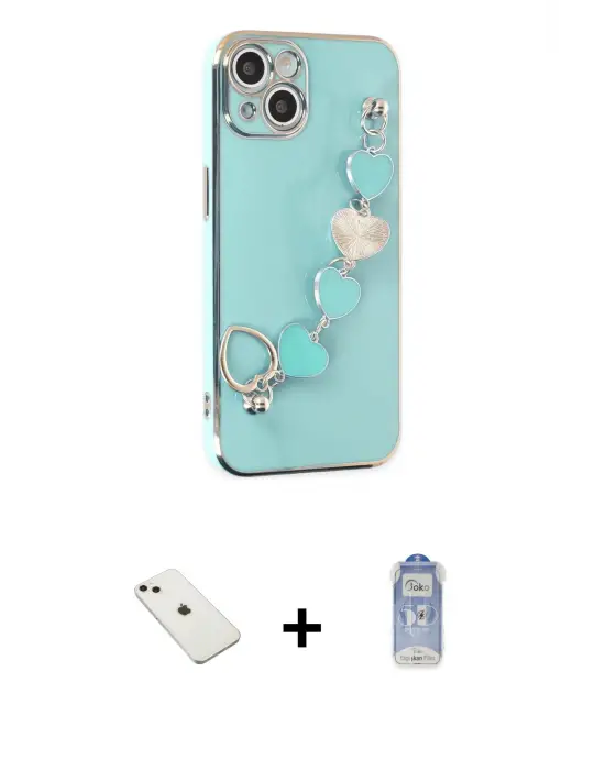 ieg™ iPhone 14 Kılıf Nova Işık Prime - Siyah Joko Magic 5D Cam + Diamond Kamera Lens - PE