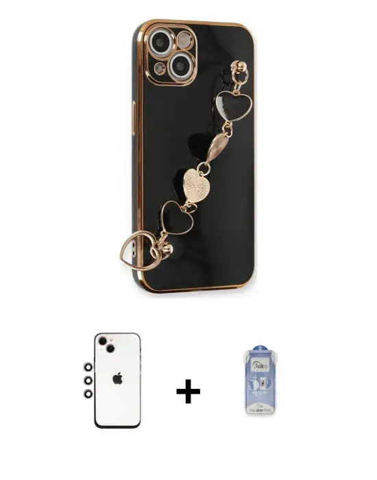 ieg™ iPhone 14 Kılıf Nova Işık Prime - Siyah Joko Magic 5D Cam + Shine Kamera Lens - GI