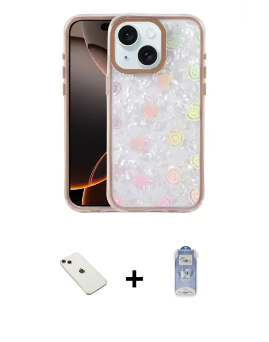 ieg™ iPhone 14 Kılıf Odak Prime - Siyah Joko Magic 5D Cam + Diamond Kamera Lens - KI