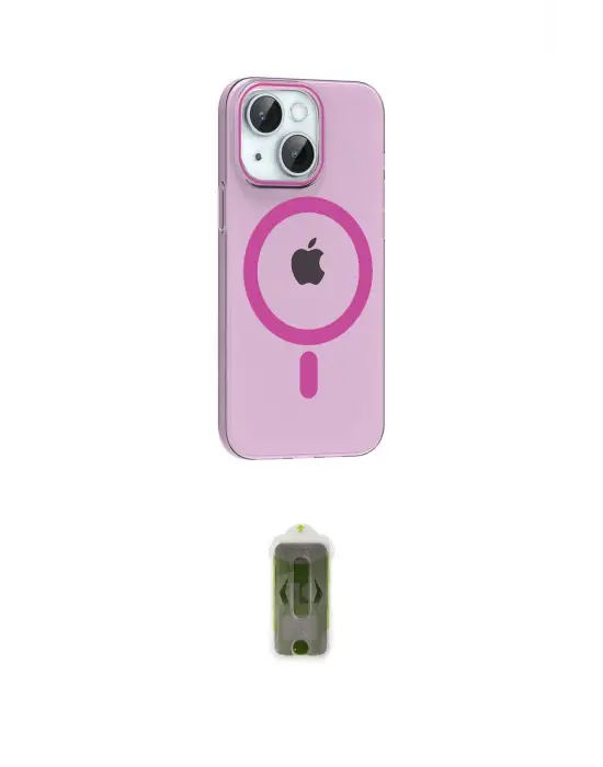 ieg™ iPhone 14 Kılıf Pusula Form Özel Seri - Siyah Joko Magic 5D Hayalet Cam
