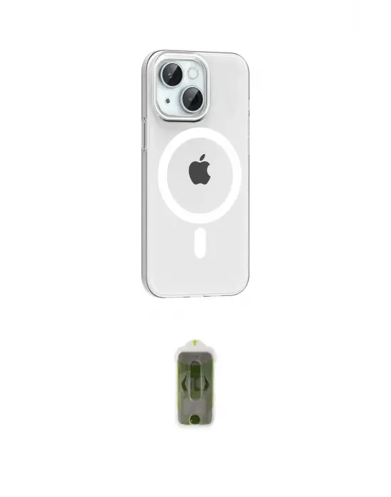 ieg™ iPhone 14 Kılıf Pusula Form Özel Seri - Siyah Joko Magic 5D Hayalet Cam