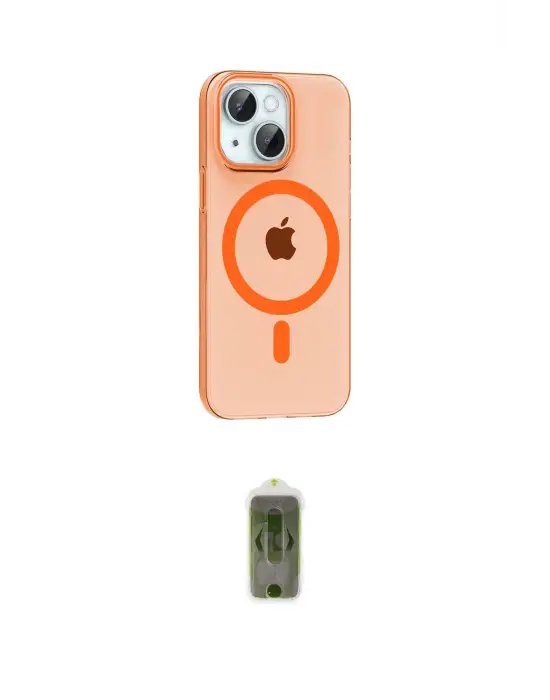 ieg™ iPhone 14 Kılıf Pusula Form Özel Seri - Siyah Joko Magic 5D Hayalet Cam