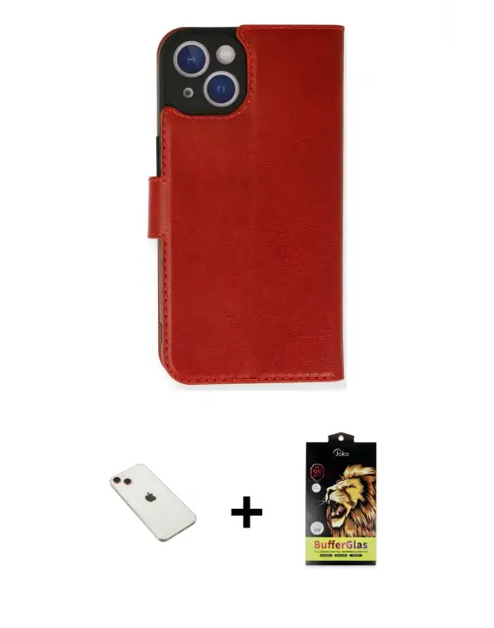 ieg™ iPhone 14 Kılıf Siluet Işık Serisi - Siyah Buffer Cam Ekran Koruyucu + Diamond Kamera Lens - KI