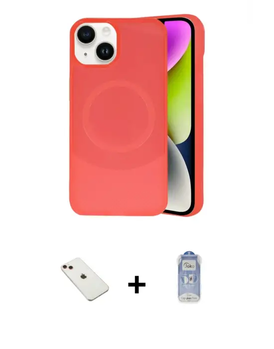 ieg™ iPhone 14 Kılıf Ufuk Serisi - Siyah Joko Magic 5D Cam + Diamond Kamera Lens - KI