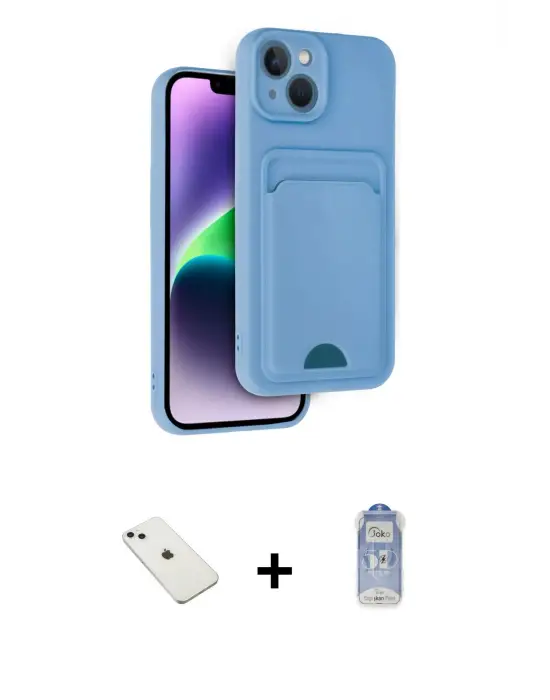 ieg™ iPhone 14 Kılıf Vadi Çizgi Prime - Siyah Joko Magic 5D Cam + Diamond Kamera Lens - SABE